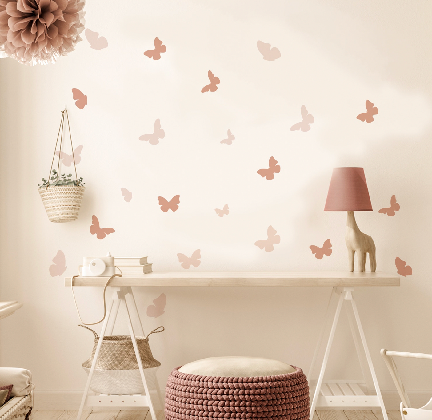 Butterfly Wall Decal, Boho Nursery décor, Wall stickers, Peel and stick wallpaper boho, Modern wall décor, Nursery Wall Art, Kids room décor