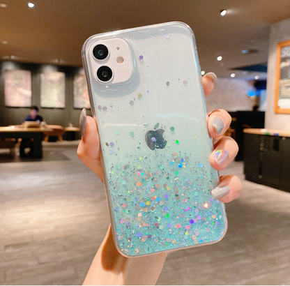 Glitter Phone Case, Bling Phone Case, Glitter transparent Phone case for iPhone 15 14 13 12 11 Pro Max XR XS Max 7 8 Plus Case