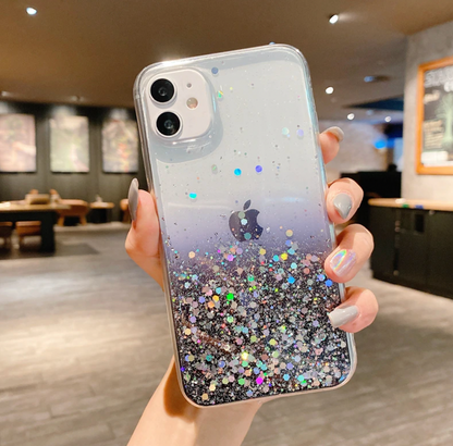 Glitter Phone Case, Bling Phone Case, Glitter transparent Phone case for iPhone 15 14 13 12 11 Pro Max XR XS Max 7 8 Plus Case