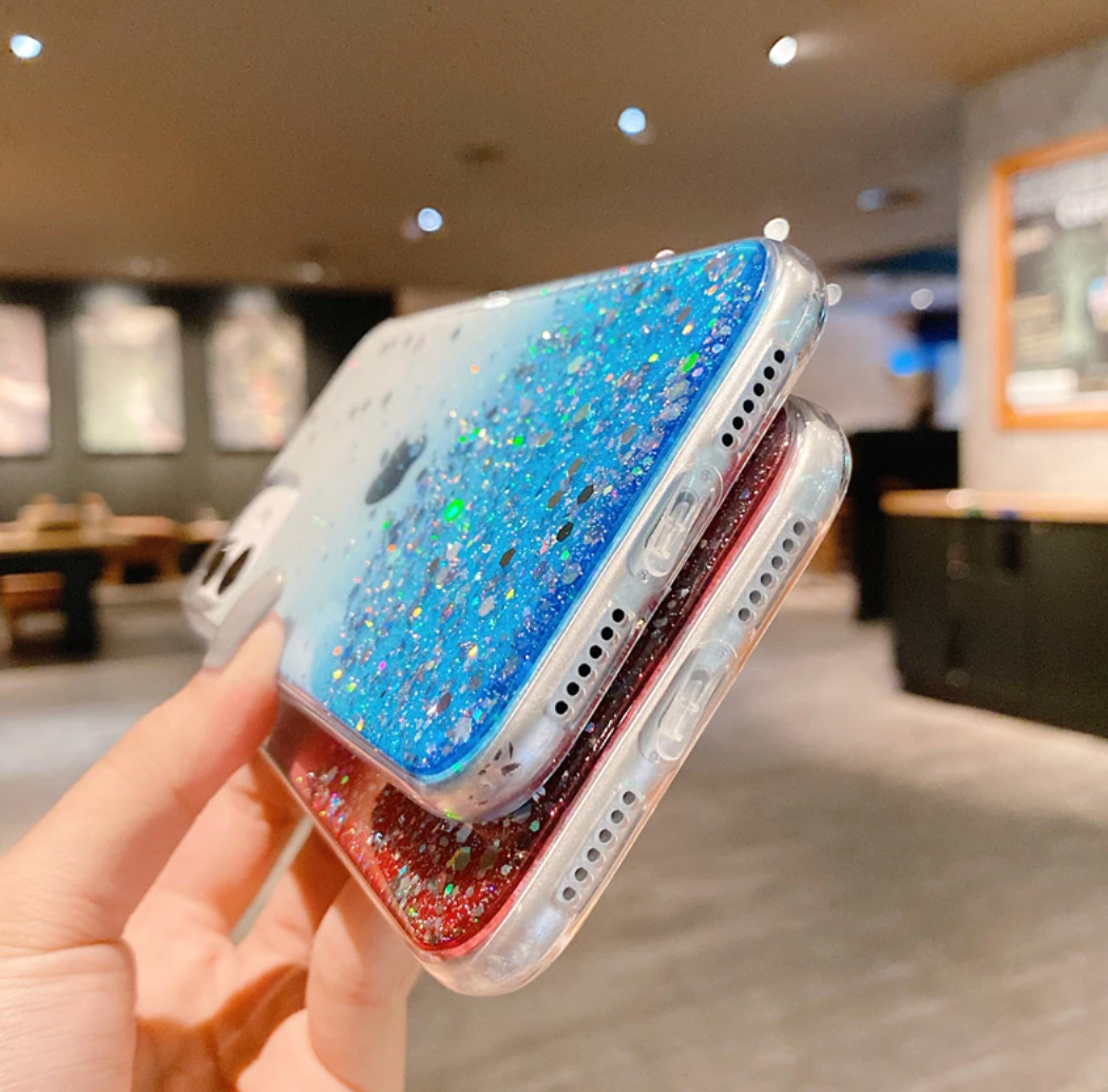 Glitter Phone Case, Bling Phone Case, Glitter transparent Phone case for iPhone 15 14 13 12 11 Pro Max XR XS Max 7 8 Plus Case