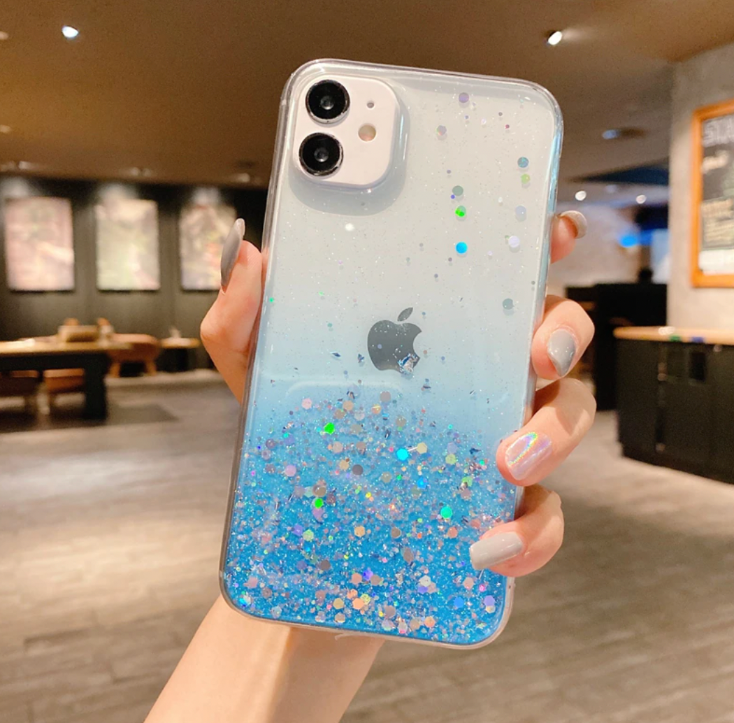 Glitter Phone Case, Bling Phone Case, Glitter transparent Phone case for iPhone 15 14 13 12 11 Pro Max XR XS Max 7 8 Plus Case