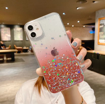 Glitter Phone Case, Bling Phone Case, Glitter transparent Phone case for iPhone 15 14 13 12 11 Pro Max XR XS Max 7 8 Plus Case