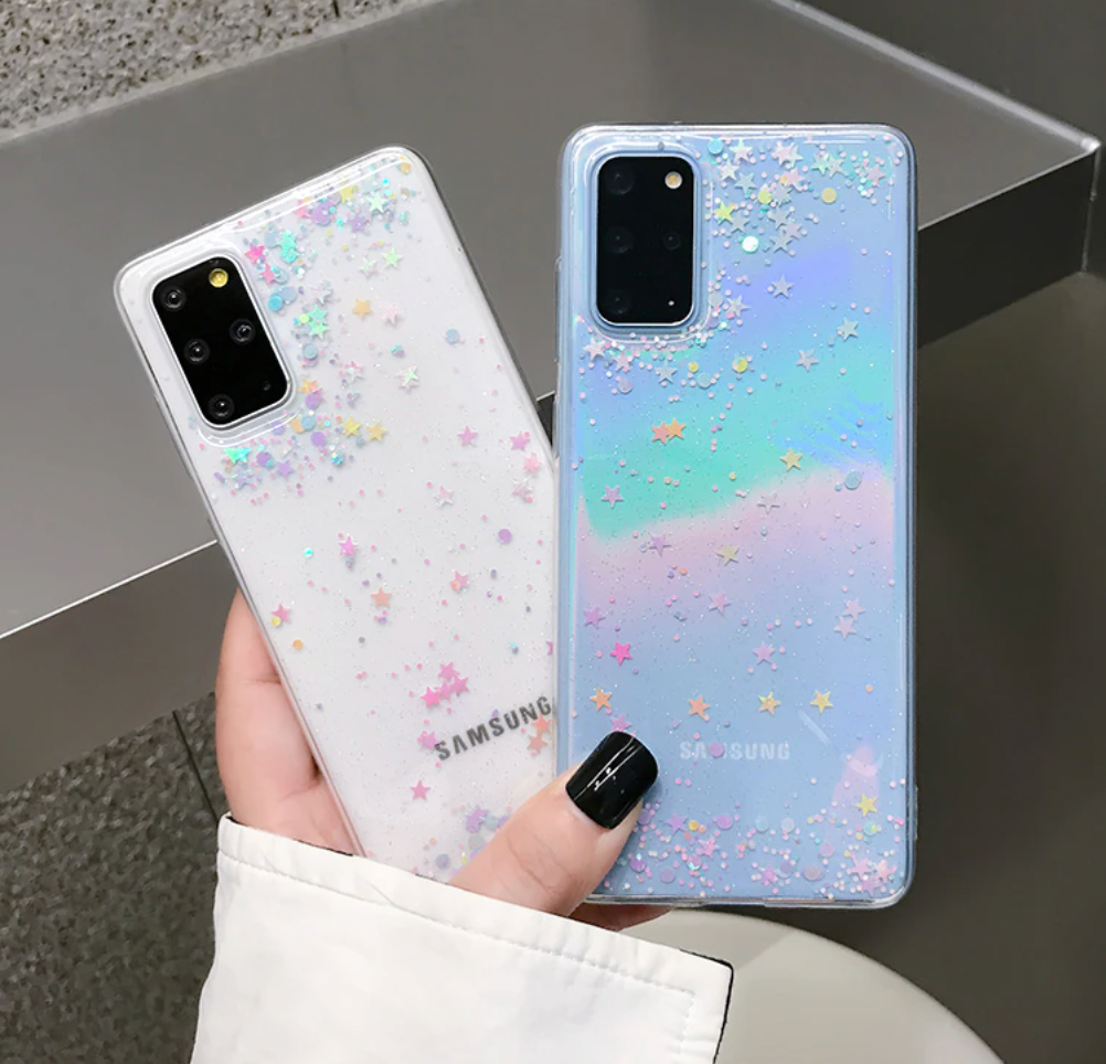 Star Glitter Phone Case, Bling Phone Case, Colorful stars for iPhone 15 14 13 12 11 Plus Pro Max XS Max