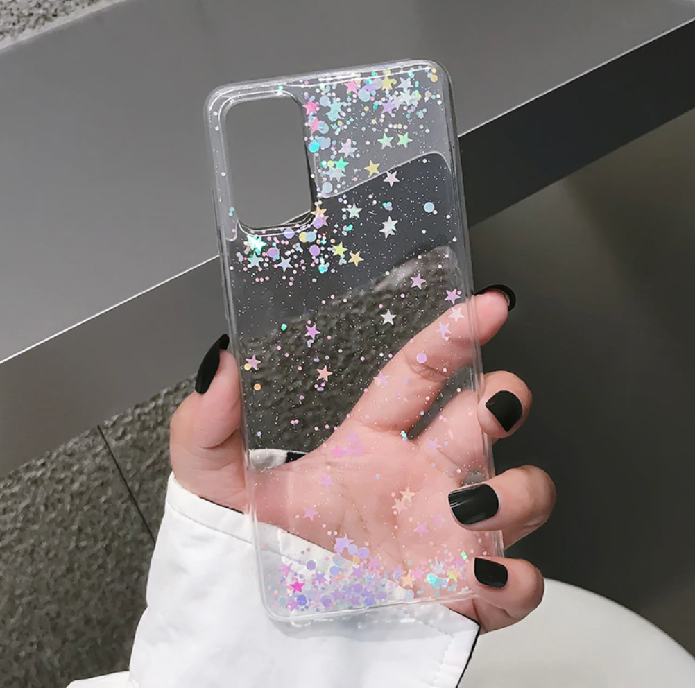 Star Glitter Phone Case, Bling Phone Case, Colorful stars for iPhone 15 14 13 12 11 Plus Pro Max XS Max