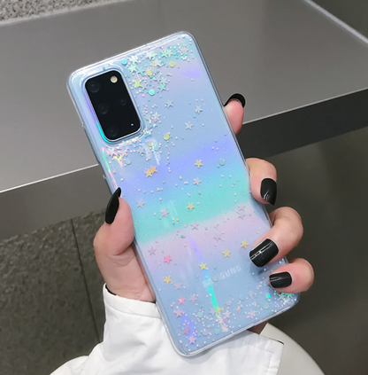 Star Glitter Phone Case, Bling Phone Case, Colorful stars for iPhone 15 14 13 12 11 Plus Pro Max XS Max