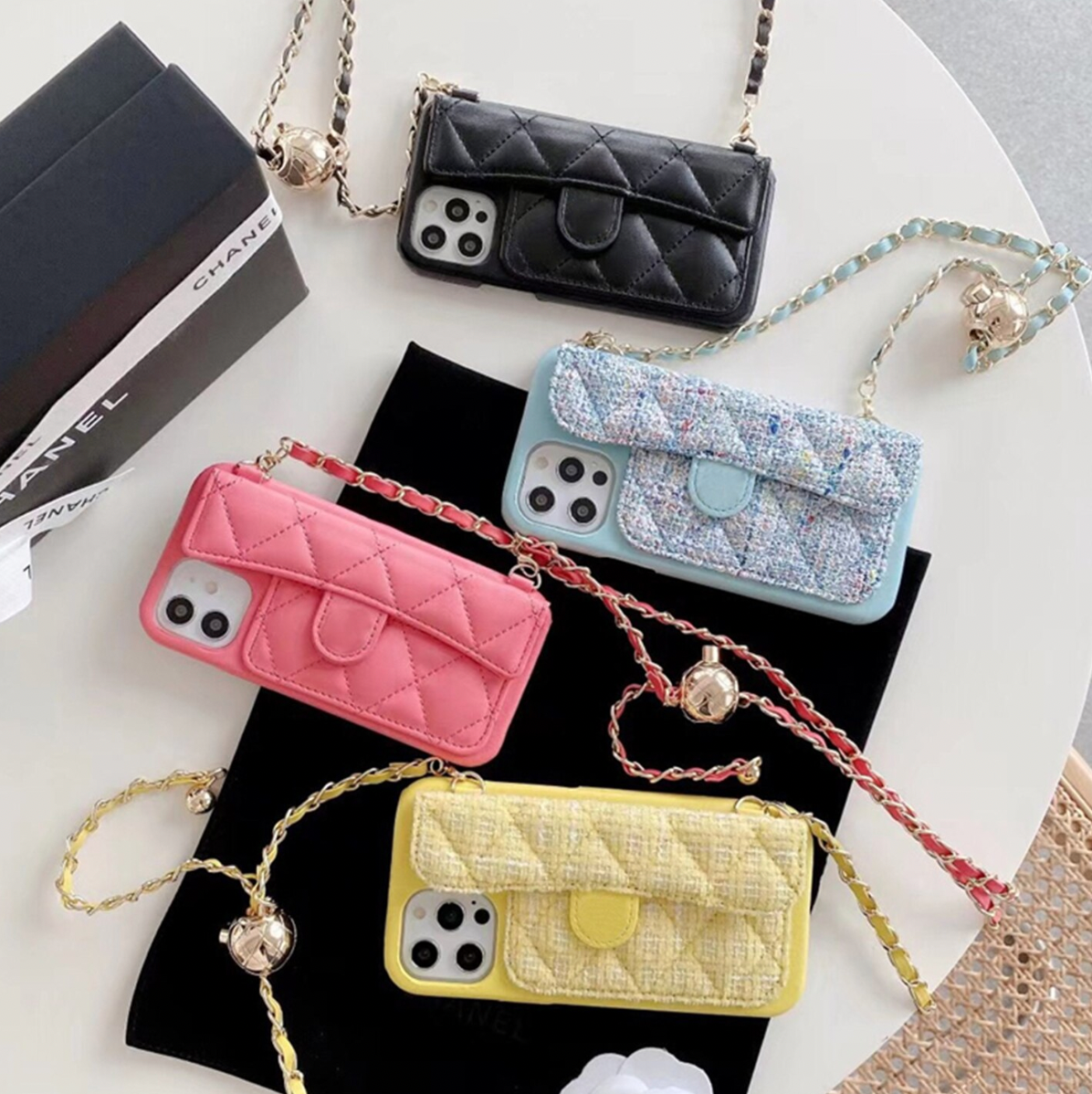 Luxury Phone Case with card holder, Crossbody shoulder Strap Phone case for iPhone Xs XR 11 12 13 14 15 16 Plus Pro Max