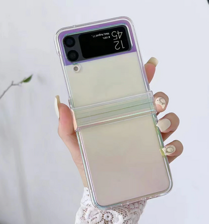 Holographic Rainbow Cute Case for Samsung Z Flip 3, 4 5, 6, Z Fold 3, 4 Folding screen Phone case, Samsung Z Flip 3 4 5, 6, z Fold 3 4 5 6