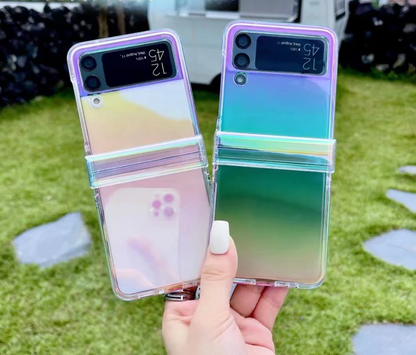 Holographic Rainbow Cute Case for Samsung Z Flip 3, 4 5, 6, Z Fold 3, 4 Folding screen Phone case, Samsung Z Flip 3 4 5, 6, z Fold 3 4 5 6