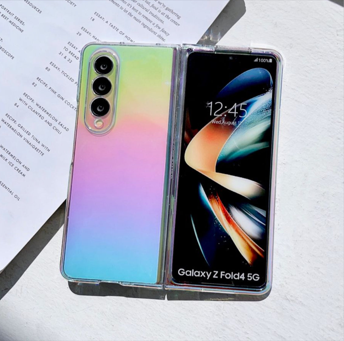 Holographic Rainbow Cute Case for Samsung Z Flip 3, 4 5, 6, Z Fold 3, 4 Folding screen Phone case, Samsung Z Flip 3 4 5, 6, z Fold 3 4 5 6