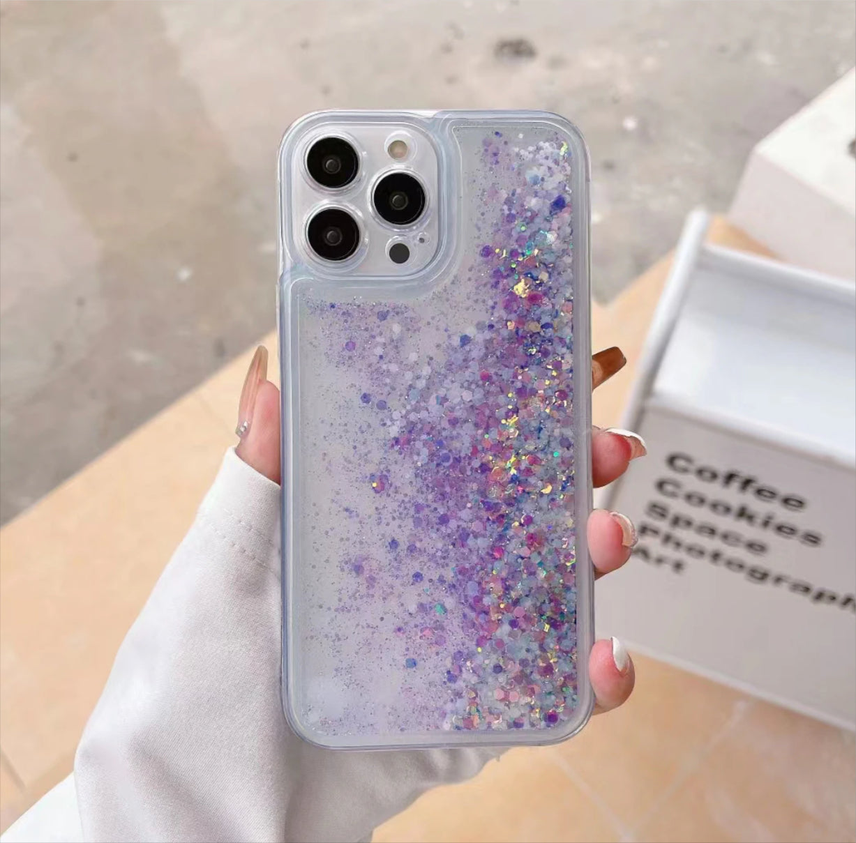 Liquid Glitter Phone Case, Luminous Liquid Glow in the dark for iPhone 16 15 14 13 11 12 Pro 8 Plus Max