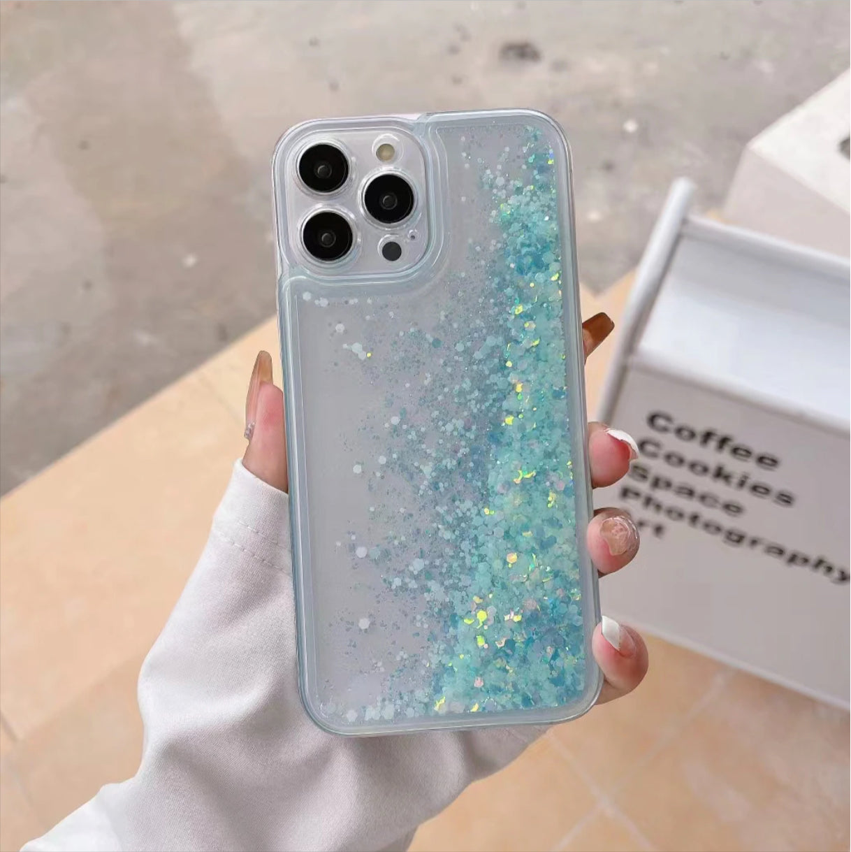 Liquid Glitter Phone Case, Luminous Liquid Glow in the dark for iPhone 16 15 14 13 11 12 Pro 8 Plus Max