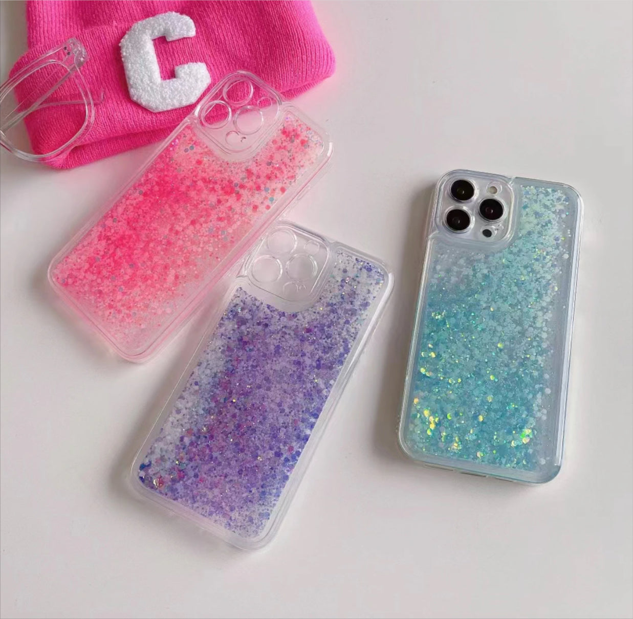 Liquid Glitter Phone Case, Luminous Liquid Glow in the dark for iPhone 16 15 14 13 11 12 Pro 8 Plus Max