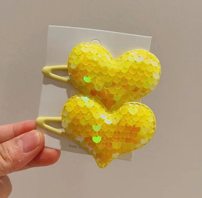 Heart hair clips, Scaly heart hairclips for girls, Gift for kids, Hair accessories, Non slip hair clips, Toddler hair clips