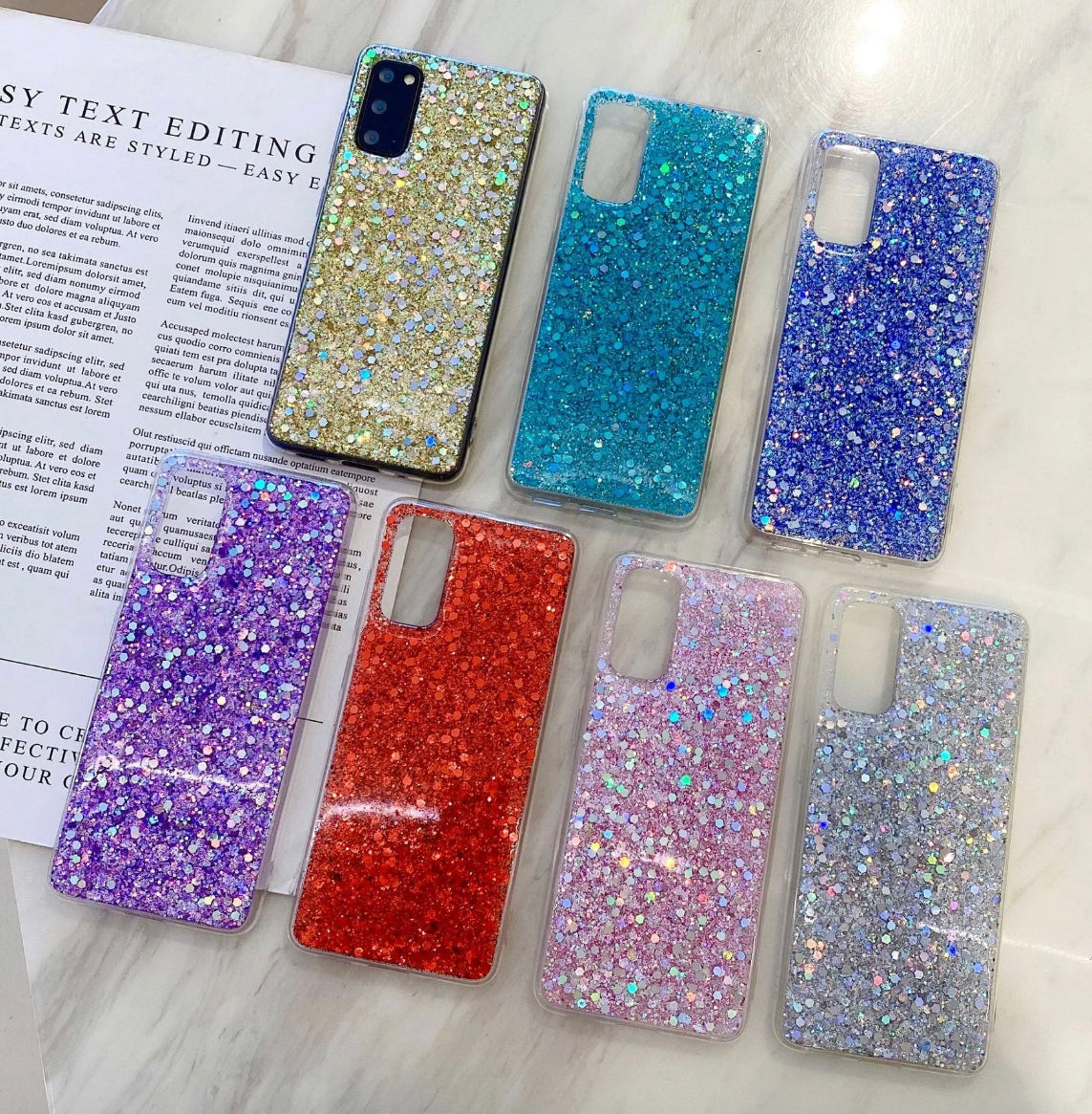 Glitter Phone Case, Bling Phone Case, Diamond case for Samsung Galaxy S24 S23 S22 Ultra S20 S21 FE S10 Plus A53 A73 A52 A72 A32 Case