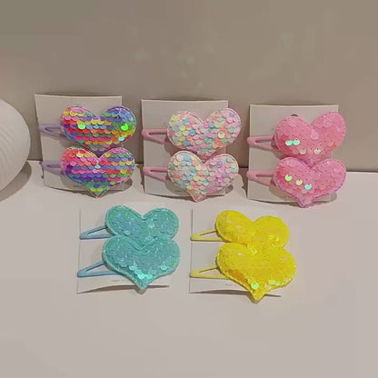 Heart hair clips, Scaly heart hairclips for girls, Gift for kids, Hair accessories, Non slip hair clips, Toddler hair clips